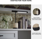 Signature Design by Ashley Vinmour Desk Lamp with USB-C Port, Adjustable Height Metal Task Light, Beige Travertine Stone Base, Contemporary Lighting for Home Office Workspaces, Brown/Beige