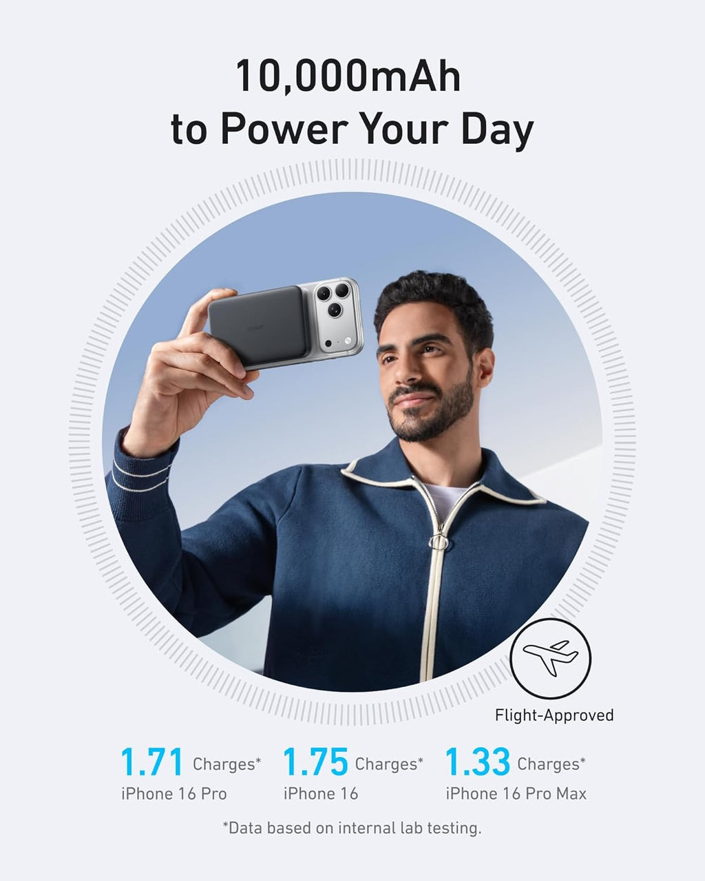 Anker MagGo Power Bank, Slim 10,000mAh Magnetic Battery Pack, Qi2 Certified 15W Ultra-Fast MagSafe Compatible Portable Charger, Ergonomic Design, for iPhone 12/13/14/15/16 Series, and More