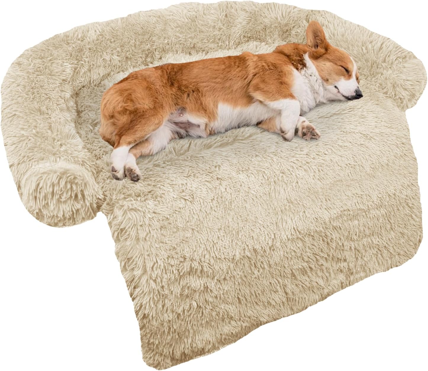 GGIB Cooling Dog Bed Mat with Bolster Pillow Washable Dog Couch Cover Breathable Summer Pet Couch Bed Protector Indoor(Large, Cooling Grey)