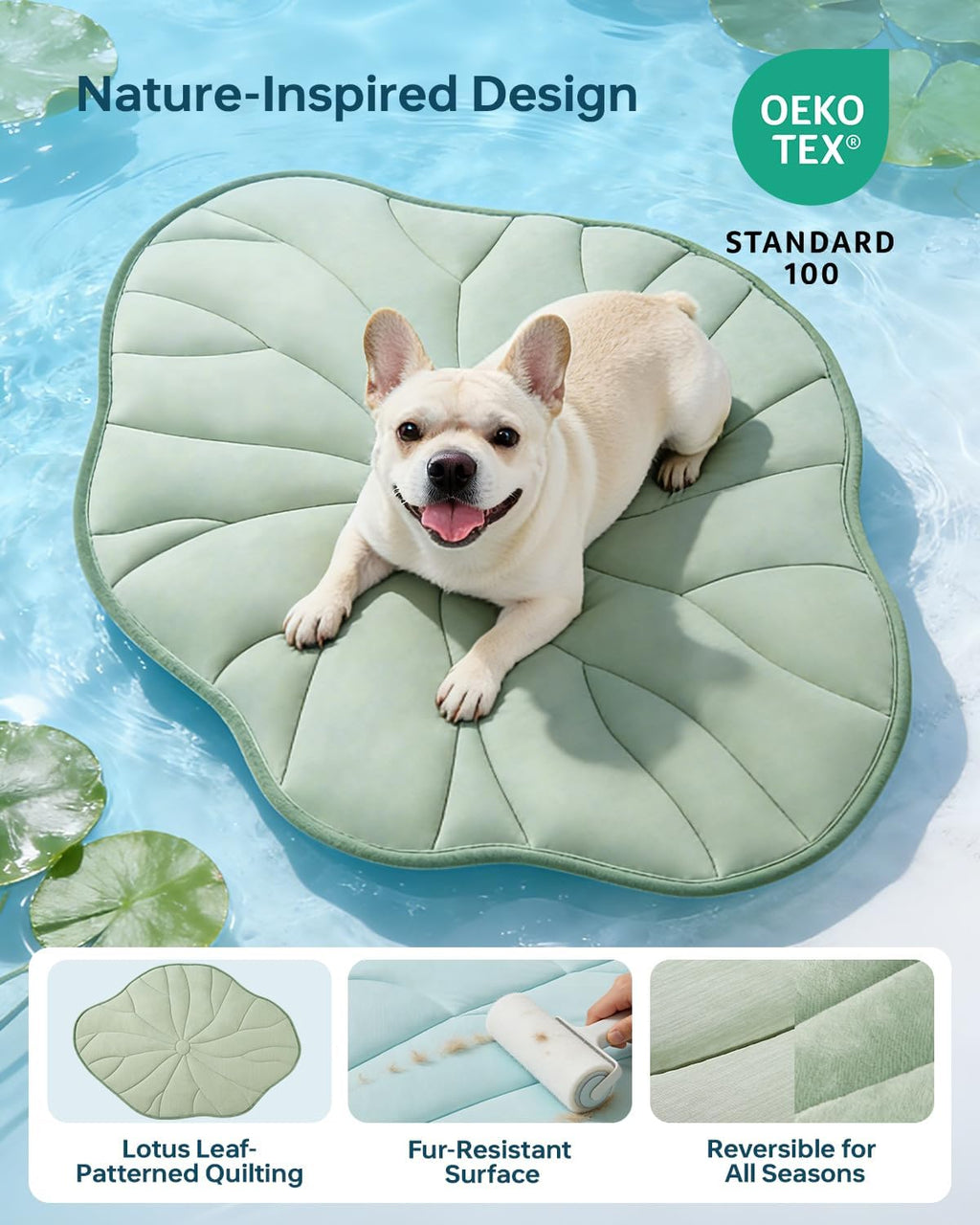 BG-BABYGO Dog Cooling Mat, 48" x 28" Reversible Self Cooling Mat for Large Dogs, Washable Arc-Chill Cooling Pad for Pets 2.0 Summer Pet Cooling Pad for Crate Kennel Sofa Floor Outdoor Portable Green