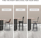 Signature Design by Ashley Skempton 7-Piece Counter Height Dining Table Set for 6, Solid Wood Frames and Acacia Veneer, Cushioned Bar Stools, White and Light Brown