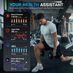 SOUYIE GPT AI Luxury Smart Watch, 24/7 Heart Rate, Blood Oxygen, Blood Pressure, Sleep Monitor, Waterproof Smartwatch, 1.19-inch AMOLED 44mm, 107 Sports Modes, Compatible Android and iOS Silver Black