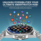 GPT Smart Watch for Men, 24/7 Heart Rate, Blood Pressure, Blood Oxygen, Sleep Monitor, 107 Sports Modes, 1.19-inch AMOLED Display, Waterproof Round Watch, Compatible Android and iOS, 44mm Silver Blue