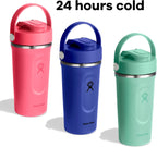 Hydro Flask Shaker Bottle – Insulated Stainless Steel Gym Bottle for Pre Workout & Protein 24 Oz Trillium Pink