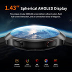 GPS Smart Watch for Men With AI (Answer/Make Call), 1.43" Micro-Spherical AMOLED Smartwatch for Android and iPhone, 150+ Sport Mode Fitness Tracker with HR, SpO2, Sleep Monitor, 5ATM Waterproof