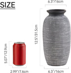 Ceramic Rustic Vase, Large Flower Farmhouse Vases Home Decor, 12.5" Tall Pottery Decorative Pampas Vase for Table Living Room Entryway Mantel Bookshelf Bedroom Bathroom Kitchen-Black