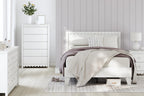 Signature Design by Ashley Hallityn Casual Full Panel Platform Bed, Foundation or Box Spring Not Needed, White