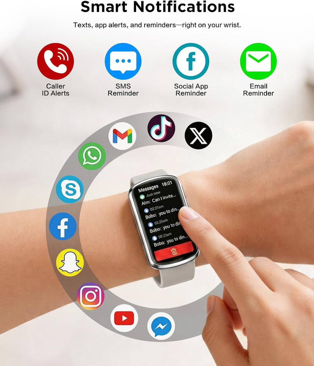 SOUYIE Smart Watch Fitness Trackers for Women Men, 1.47″ HD Curved Screen, 24/7 Heart Rate/SpO2/ Blood Pressure Monitor, Sleep Tracker, 110+ Sports Modes, Waterproof Activity Tracker for Android iOS