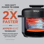 Ninja HyperHeat 9-in-1 Electric Pressure Cooker | 6.5 Qt Multi Cooker with Sear/Sauté, Slow Cooker, Rice Cooker, Sous Vide | 1200W | Fast Cooking, PFAS-Free Pot | Stone Purple | PC201SP