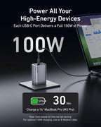 Anker Prime 100W 3-Port GaN USB C Charger Block, Fast Foldable Wall Charger | Fast Charging Wall Charger, Foldable and Compact for MacBook, iPad, iPhone 17 Series, Galaxy S24/S23, and More