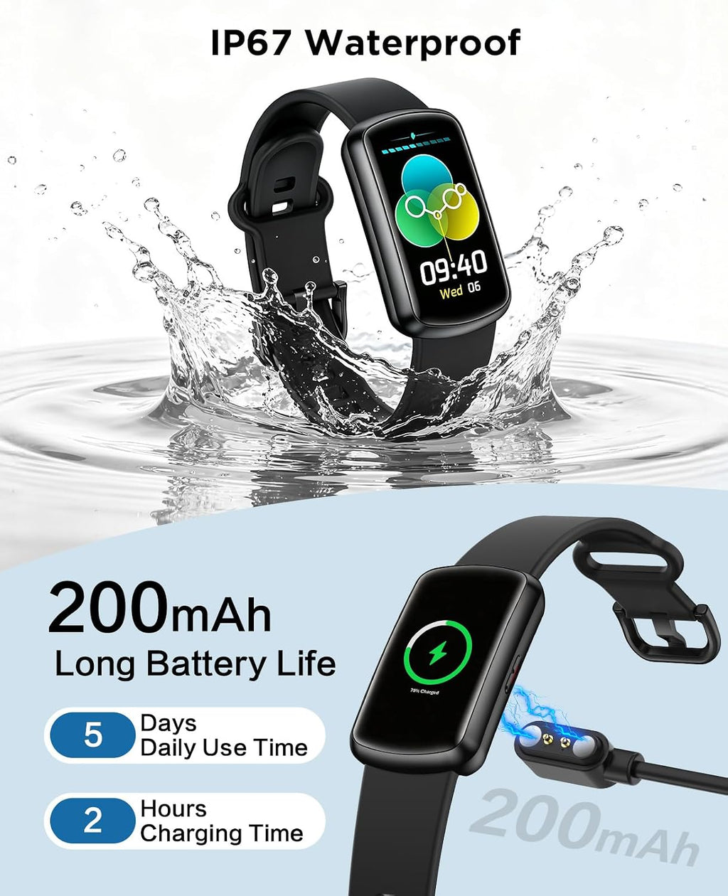 SOUYIE Smart Watch Fitness Trackers for Men Women, 1.47″ HD Curved Screen, 24/7 Heart Rate/SpO2/ Blood Pressure Monitor, Sleep Tracker, 110+ Sports Modes, Waterproof Activity Tracker for Android iOS
