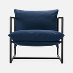 Zinus Aidan Sling Accent Chair, Metal Framed Armchair with Shredded Foam Cushioning, Navy