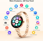 Smart Watches for Women, Answer/Make Call, 1.04'' AMOLED, 24H Sleep Tracker, Fitness Tracker with Heart Rate/Blood Pressure/SpO2/Stress Monitor, 100+ Sport Modes Waterproof Smartwatch for IOS Android