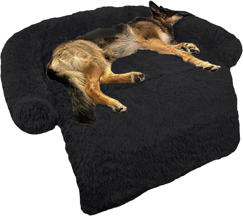 GGIB Cooling Dog Bed Mat with Bolster Pillow Washable Dog Couch Cover Breathable Summer Pet Couch Bed Protector Indoor(Large, Cooling Grey)
