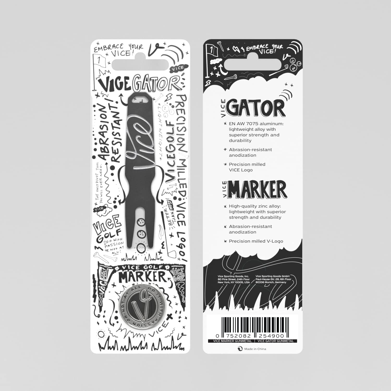 Vice Golf Gator Divot Tool + Ball Marker Set