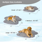 Cozy Bliss Cute Paw Shape Cooling Mat for Medium Dogs and Cats, Non-Slip, Leakproof Washable Pet Cooling Mat Q-Max 0.5 for Hot Weather, Indoor and Outdoor Summer Pad, Heather Charcoal Grey, 35"x40"