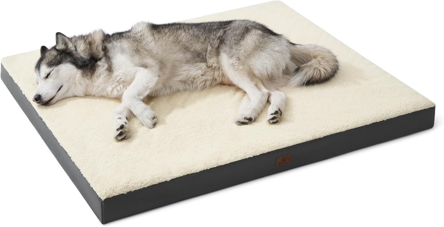 Bedsure Cooling Dog Bed for Crate, Large Breathable Pet Summer Bed, 35 Inch | Orthopedic Egg Crate Foam, Cold Summer Pad Mat, Non-Slip Bottom, Comfy Removable Washable Cover, For Pets Up to 50 lbs