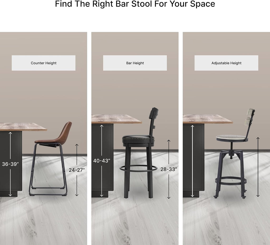 Signature Design by Ashley Skempton Modern 24" Counter Height Upholstered Barstool, 2 Count, Grayish White