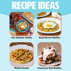 Tasty Mini Nonstick Waffle Maker, Perfect for Individual Waffles, Hash Browns, Brownies and more, Quick Results, Easy Clean Up, 600W, Blue