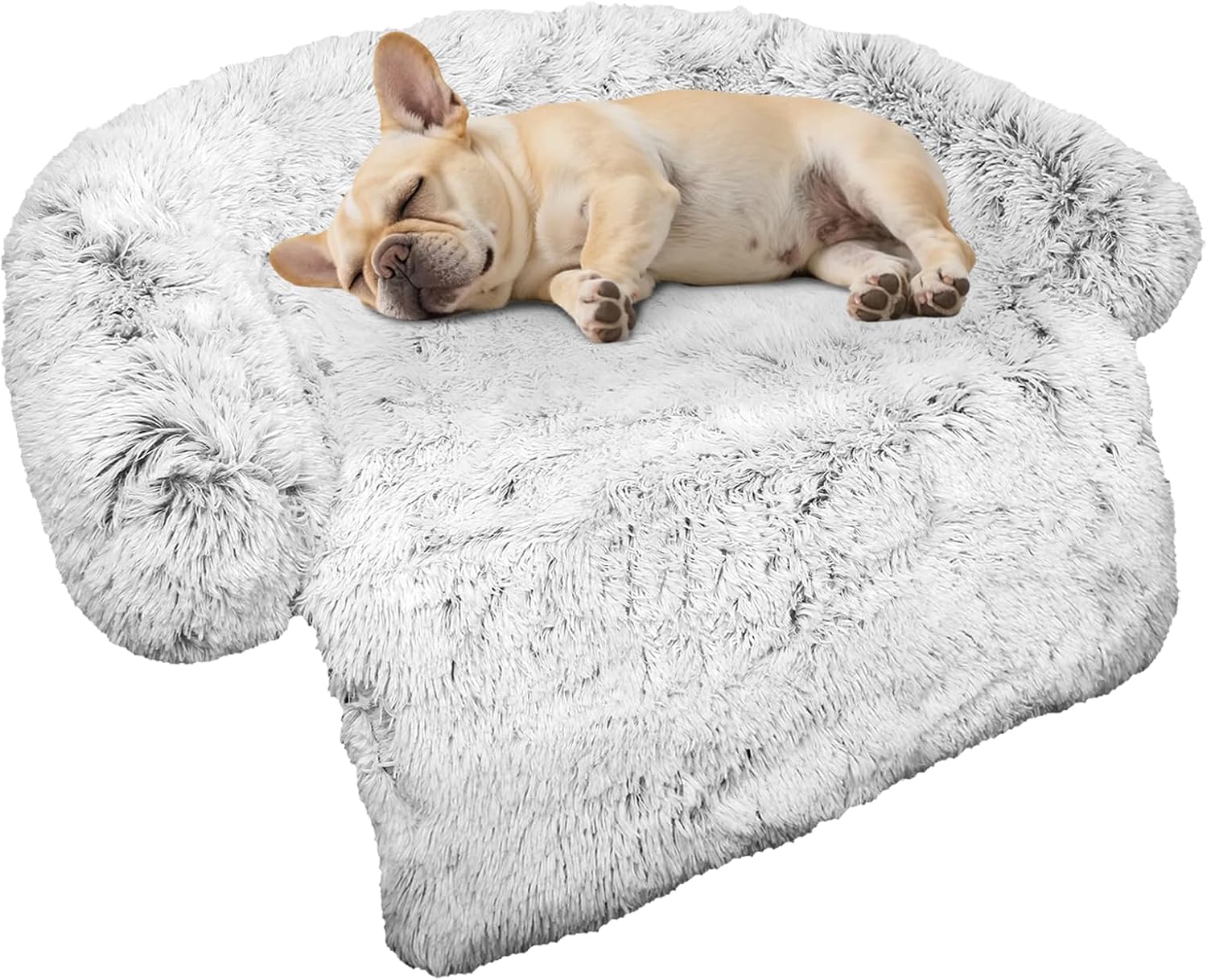 GGIB Cooling Dog Bed Mat with Bolster Pillow Washable Dog Couch Cover Breathable Summer Pet Couch Bed Protector Indoor(Large, Cooling Grey)