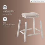 Signature Design by Ashley Skempton Modern 24" Counter Height Upholstered Barstool, 2 Count, Grayish White