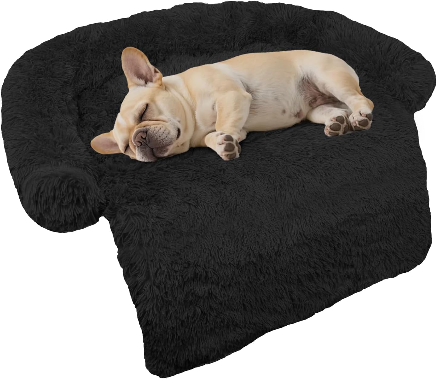 GGIB Cooling Dog Bed Mat with Bolster Pillow Washable Dog Couch Cover Breathable Summer Pet Couch Bed Protector Indoor(Large, Cooling Grey)