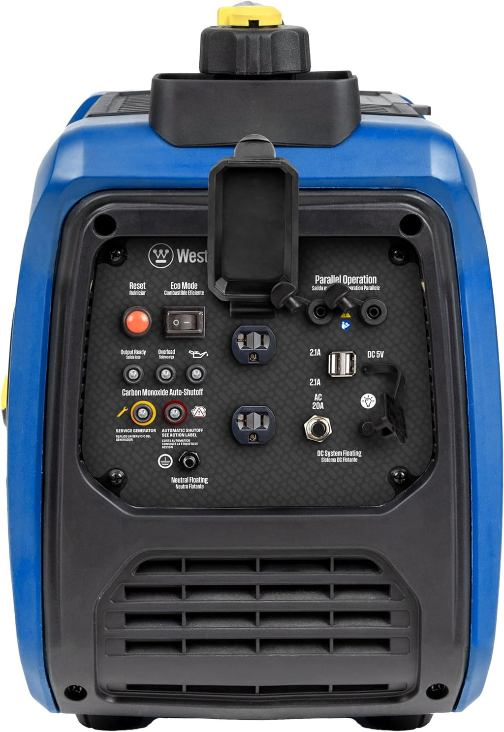 Westinghouse 1500 Peak Watt Super Quiet & Lightweight Portable Inverter Generator, Gas Powered, CO Sensor, Parallel Capable, Long Run Time,Blue