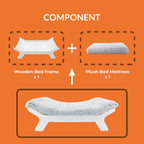 Muihood Elevated Wooden Dog Bed with Foam Mattress, Walnut, X-Large | Raised Dog Bed with Washable Cover, Supportive Foam Mattress, Perfect for X-Large Dogs and Indoor Living