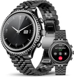 2026 Rotating Bezel Smart Watch for Men with Bluetooth Call, Heart Rate, Blood Pressure, SpO2, Sleep Monitor, Waterproof Round Watch with Encoder Knob, 1.32" AMOLED Display, Compatible Android and iOS