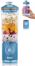 Ninja Blast Max, Portable Blender + Twist & Go, Personal Smoothie, Blend, Ice Crush, 3 Programs, Cordless, 22oz removable Vessel, Dishwasher Safe, Leakproof, Blue Raspberry, BC251BL2