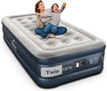 iDOO Twin Air Mattress with Built in Pump, 18" Raised Compact Blow up Mattress, Inflatable Mattress for Camping Guest Home, Portable Travel Air Bed, 2-Min Quick Inflation Deflation, Colchon inflable