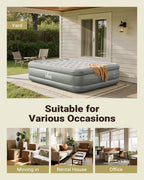 iDOO Air Mattress Queen with Built in Pump, 18 Raised Comfort Inflatable Blow up Mattress, Upgraded Support Structure Portable Air Bed for Guests and Home, Colchon Inflable, 650 lbs Max