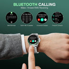 SOUYIE GPT AI Smart Watch for Men, Bluetooth Call Heart Rate Blood Pressure Blood Oxygen Sleep Monitor, 107 Sports Modes 1.19" AMOLED Display Waterproof Fitness Tracker Android iOS, 44mm Silver Green
