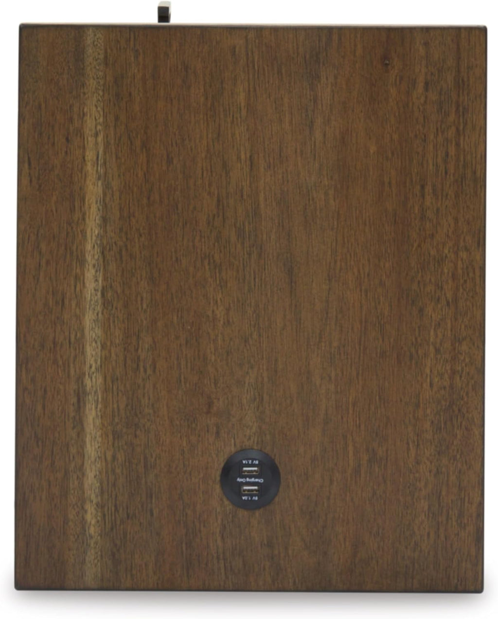 Signature Design by Ashley Moriville Rustic Farmhouse End Table with 1 Cabinet Door and USB Ports, Brown