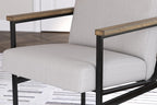 Signature Design by Ashley Montia Modern Home Office Desk Chair with Cushion, Beige & Light Brown