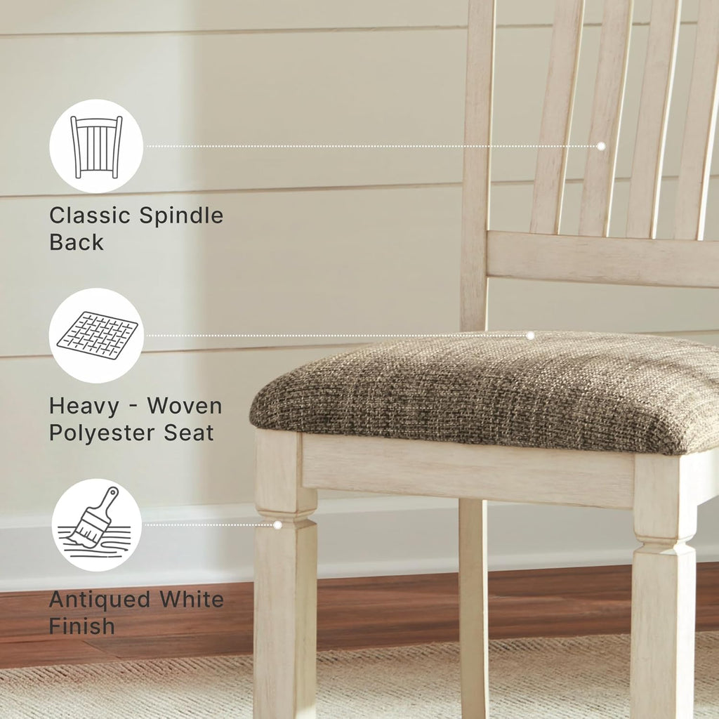 Signature Design by Ashley Bolanburg 20" Upholstered Dining Room Chair, Set of 2, Antique White