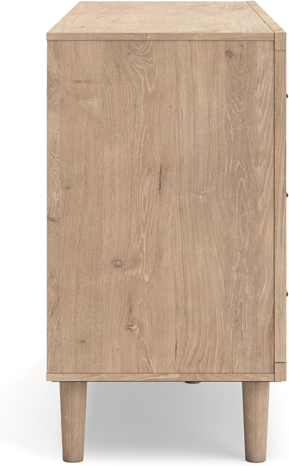 Signature Design by Ashley Cielden 6 Drawer Dresser, Quick 10-Minute Assembly, Textured Cane Details, Coastal Modern Bedroom Storage, Light Brown Two-Tone