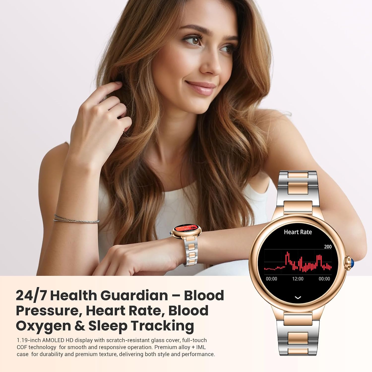 SOUYIE 2026 Luxury Smart Watch for Women, 1.19" AMOLED Display, DA GPT Smartwatch, Heart Rate, Sleep Monitor, 107 Sports Modes Fitness Tracker, Compatible with iOS & Android