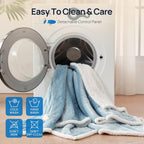 Westinghouse Wearable Heated Throw Blanket, Electric Heated Wrap Poncho Shawl with Pockets, 6 Heating Levels & 2-10 Auto Shut-Off, 50 x 60 Inch, Gift for Family, Friends, Machine Washable, Light Blue