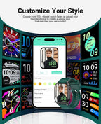 SOUYIE 2025 Christmas Theme Smart Watch for Men Women Android iPhone, with Bluetooth Call(Answer/Make Call), 2.04" Fitness Tracker IP68 Waterproof, 136+ Sports, Heart Rate Blood Oxygen Sleep Monitor