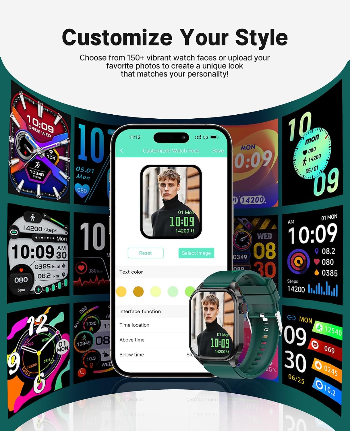 SOUYIE 2025 Christmas Theme Smart Watch for Men Women Android iPhone, with Bluetooth Call(Answer/Make Call), 2.04" Fitness Tracker IP68 Waterproof, 136+ Sports, Heart Rate Blood Oxygen Sleep Monitor