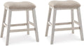 Signature Design by Ashley Skempton Modern 24" Counter Height Upholstered Barstool, 2 Count, Grayish White