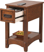 Signature Design by Ashley Breegin End Table With Drawer and Shelf, Mission-Style, Veneers and Wood Construction for Living Rooms and Bedrooms, 13' x 22'