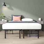 Zinus Rumi 14in Queen Metal Bed Frame, Quick Assembly SmartBase® Mattress Foundation, Heavy Duty Sturdy Steel with No Box Spring Needed, Eco-Friendly Packaging, Black