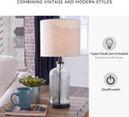 Signature Design by Ashley Bandile Modern Farmhouse 22.5" Seeded Glass Table Lamp, Bronze