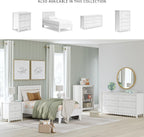Signature Design by Ashley Hallityn Twin Panel Platform Bed, Casual Scalloped Bed Frame, Engineered Wood, for Kids and Youth Bedrooms, Matte White