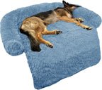 GGIB Cooling Dog Bed Mat with Bolster Pillow Washable Dog Couch Cover Breathable Summer Pet Couch Bed Protector Indoor(Large, Cooling Grey)