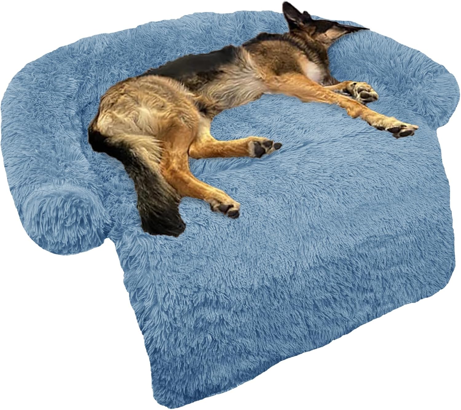 GGIB Cooling Dog Bed Mat with Bolster Pillow Washable Dog Couch Cover Breathable Summer Pet Couch Bed Protector Indoor(Large, Cooling Grey)