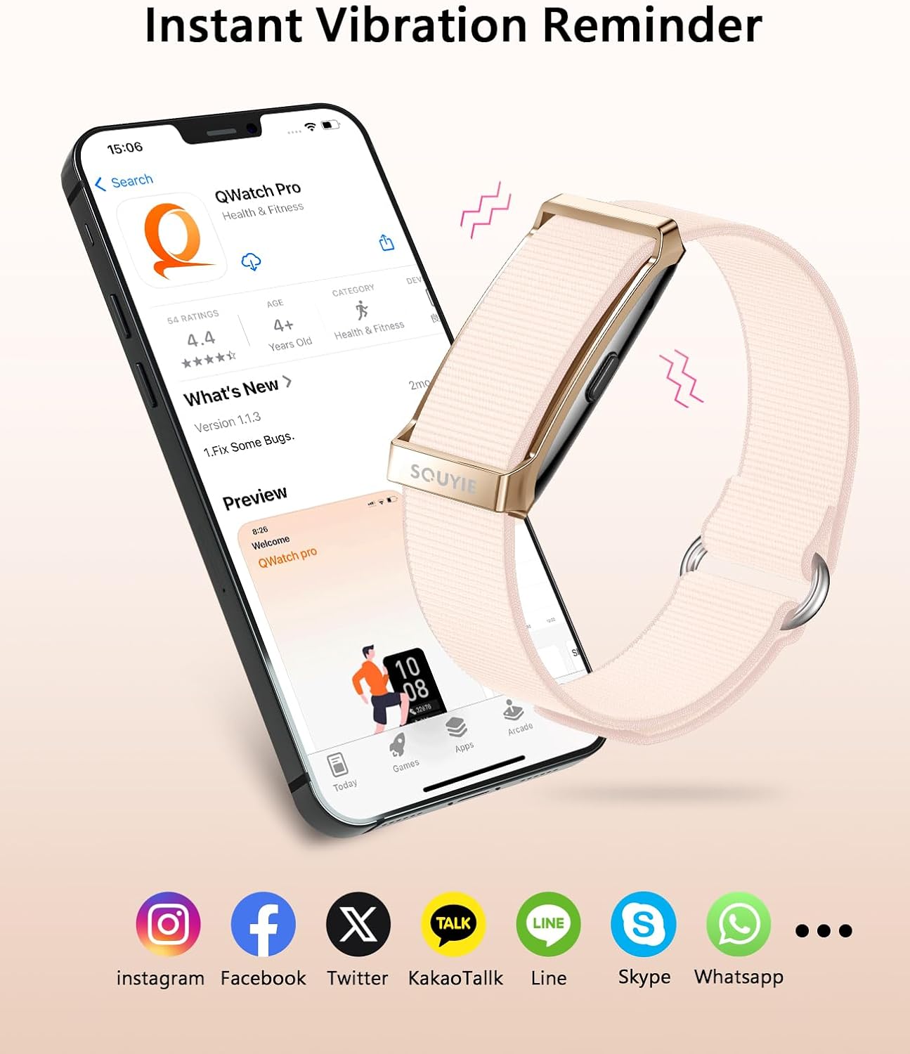 Smart Bracelet for Women, Wearable Health Activity Fitness Trackers, 24H Sleep Tracker, 24/7 Continuous Heart Rate/Blood Pressure/HRV/Stress Monitor, 170+ Sports Modes Smart Band with Free APP 2 Bands