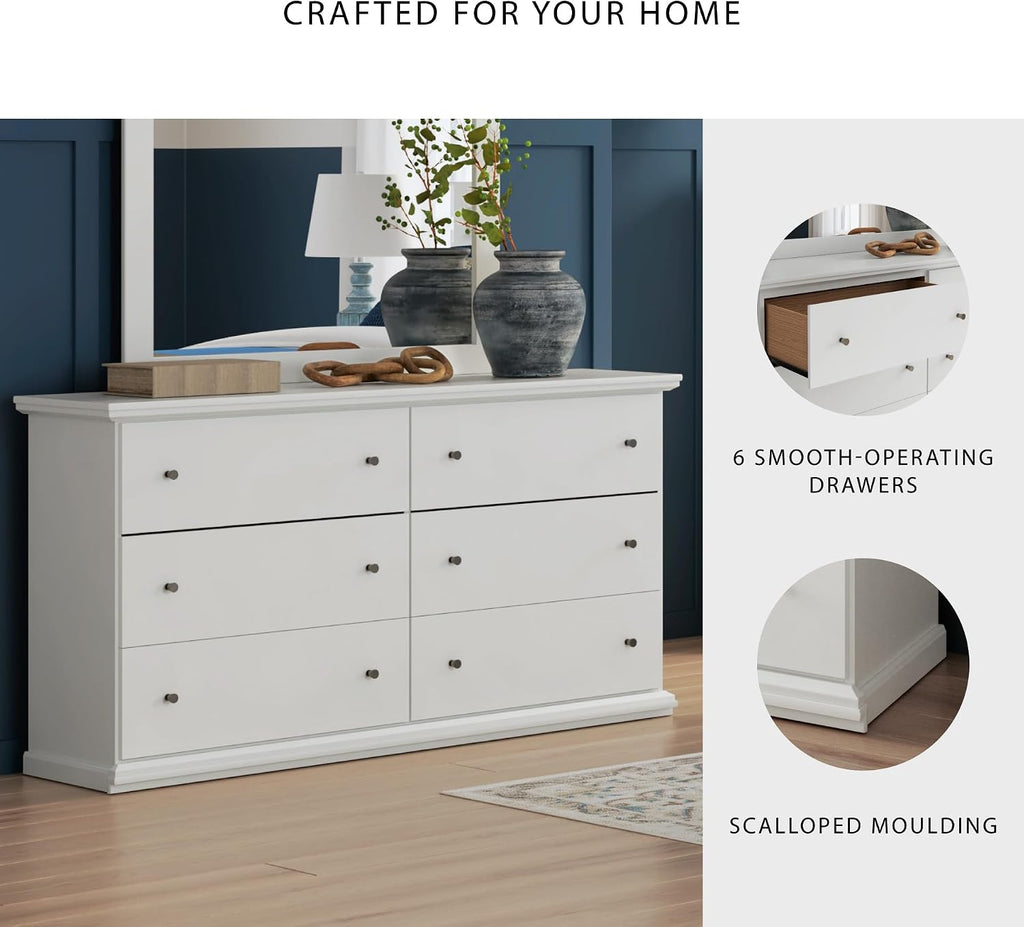 Signature Design by Ashley Bostwick Shoals Children's Traditional 6 Drawer Dresser, White